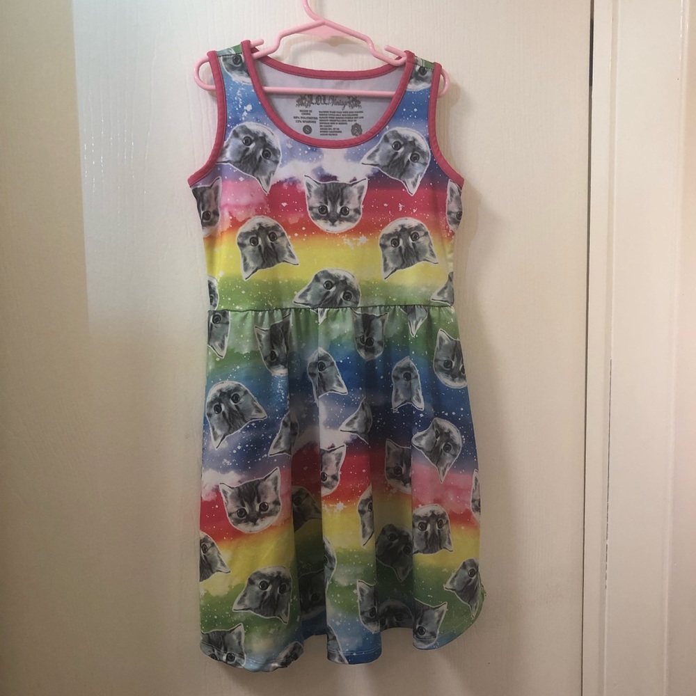 Girls adorable & unique space cat dress. Size S